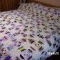 Off White & Multicolored King size Pineapple Quilt - measures 100x100 inches