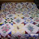 Floral Block Quilt - Queen/King - 100x100 inches