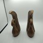 Imperial Swans Brown Drip Glaze Retro Figurines Shelf Decor Boho MCM Pair