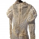 vintage wedding dress 1980's Puff Sleeves Long Train Good Condition