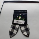 Buffalo Check Earrings Hunters Feather Leaf Metal Jewelry WHITE BLACK 3.5" Plaid
