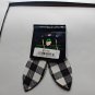 Buffalo Check Earrings Hunters Feather Leaf Metal Jewelry WHITE BLACK 3.5" Plaid