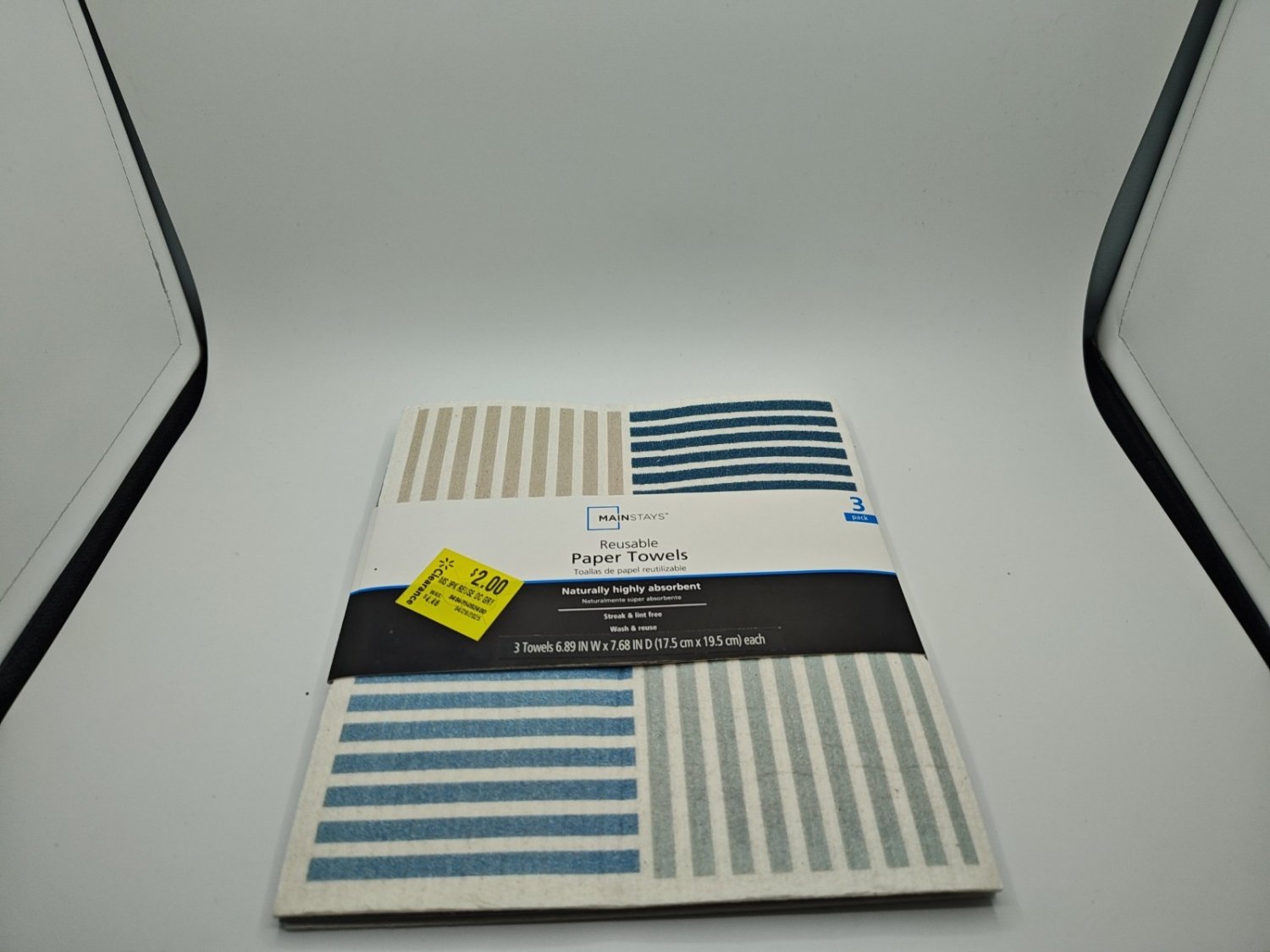 Mainstays Reusable Paper Towels Grey Multi (3 Pack) Dish Cloth New