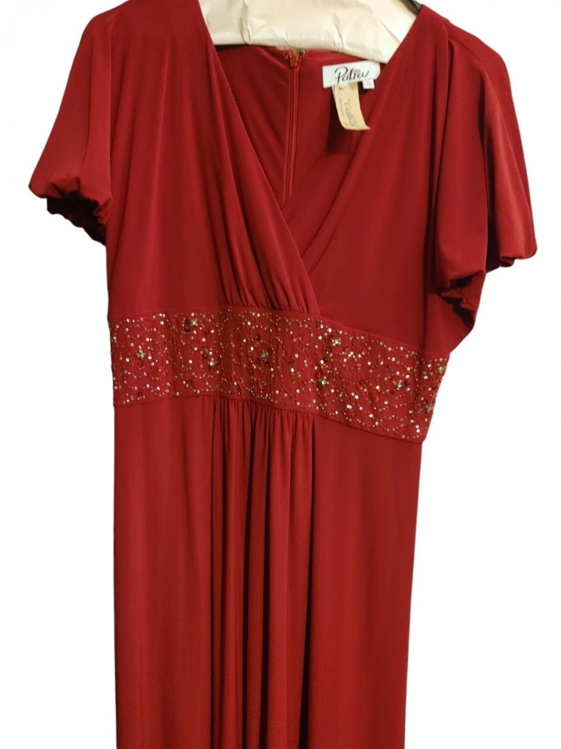 Patra Short Sleeve V Neck Chiffon Dresses Ladies Evening Cocktail Party Dress