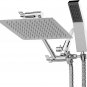 Chrome Ralnfall Shower Head Combo 8" Rain Shower Head With Handheld Shower Spay