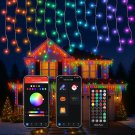 66FT Smart RGB LED Icicle Lights for Outdoor - App Controlled, Waterproof Chr...
