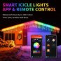 66FT Smart RGB LED Icicle Lights for Outdoor - App Controlled, Waterproof Chr...