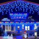 66Ft Waterproof Blue Icicle Christmas Lights with 640 LEDs and Timer
