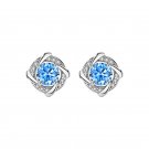S999 Platinum Blue Windmill Diamond Earrings