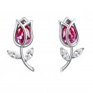 S925 Rose Australian Crystal Diamond Earrings