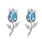 S925 Rose Australian Crystal Diamond Earrings