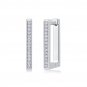 S925 Platinum Diamond Rectangle Earrings