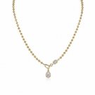 18K Gold Diamond Beaded Teardrop Necklace
