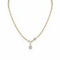 18K Gold Diamond Beaded Teardrop Necklace