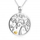 S925 Hollow Life Tree Diamond Necklace