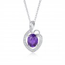 S925 Amethyst Heart Pendant