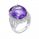 S925 Amethyst Split Shank Ring