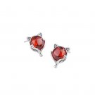 S925 Fox Head Red Garnet Earrings