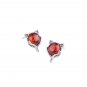 S925 Fox Head Red Garnet Earrings
