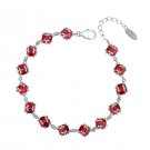 S925 Glazed Inlaid Red Zirconium Bracelet 