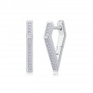 S925 Diamond Platinum Geometric Triangle Earrings