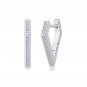 S925 Diamond Platinum Geometric Triangle Earrings