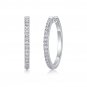 S925 18K Platinum Diamond Hoops