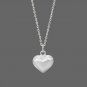 18K Gold Brushed Puffed Heart Necklace