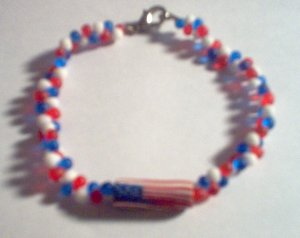 Red White & Blue USA Flag Bracelet