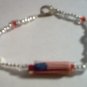 USA Flag Patriotic Glass Bead Bracelet