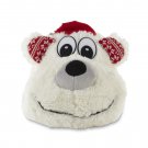 POLAR BEAR SLIPPERS WITH SANTA HAT WITH BELL CHRISTMAS
