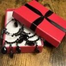 Avon 07 JET BLACK Teardrop Wire Hoop Earrings in red signature box Three Hoop Dangle Avon 07 JET BLACK Teardrop Wire Hoop Earrings in red signature box Three Hoop Dangle
