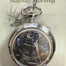 DEER/ BUCK BRASS POCKET WATCH AL AGNEW EXCLUSIVE EDITION MAJESTIC MORNING AVON