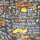 Thanksgiving Tablecloth BLACK ORANGE Pumpkin Pie Recipe Rectangle 84x60 Vinyl