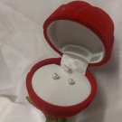 Avon Rose Jewelry Holder with Freshwater Pearl Stud Earrings Avon Rose Jewelry Holder with Freshwater Pearl Stud Earrings