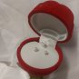 Avon Rose Jewelry Holder with Freshwater Pearl Stud Earrings