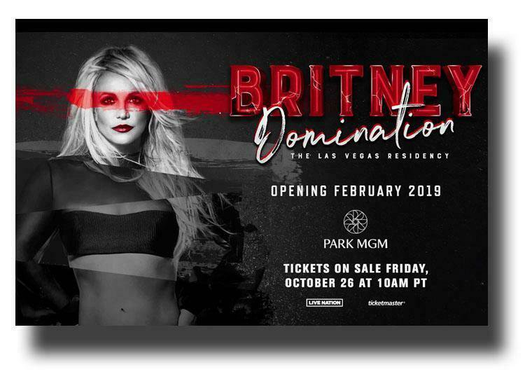 Britney Spears Poster Concert 2019 Domination Tour Wide 11 X 17 Inches