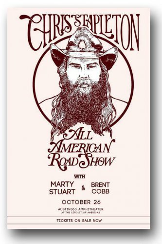 Chris Stapleton Poster Concert TX From Room 11 x 17 inches Ships SameDay USA