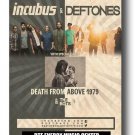 Incubus Poster w Deftones Concert Tour 2015 11 x 17 Inches Ships SameDay From US