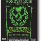 Killswitch Engage Poster Concert UPS Grn Blk 11 x 17 inches Ships SameDay From T