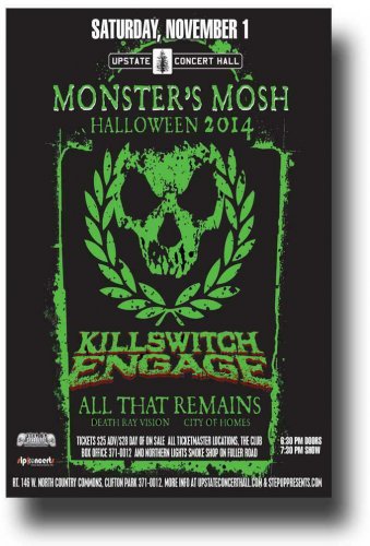 Killswitch Engage Poster Concert UPS Grn Blk 11 x 17 inches Ships SameDay From T
