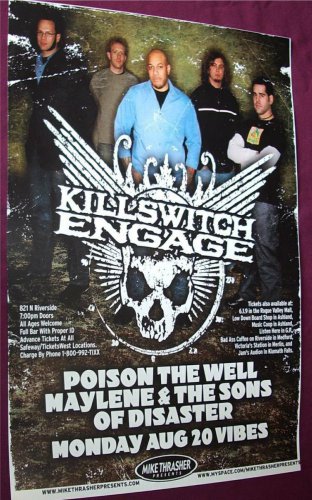 Killswitch Engage Poster Concert Eugene 11 x 17 inches Ships SameDay From The US