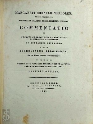 Commentatio de Organis Generationis in Molluscis Gasteropodis Pneumonicis