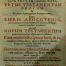 He Palaia Diatheke Kata Tus Ebdomekonta (graece) Vetus Testamentum Graecum Ex