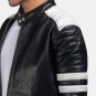 Men Brad Black And White Leather Jacket