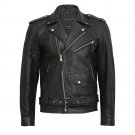 Men Cowhide Brando Leather Biker Jacket