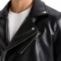 Men Black With Hood Leather Jacket