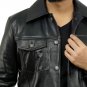 Men Holland Black Leather Trucker Jacket