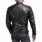 Men Padded Black Cafe Racer Leather Jacket