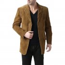 Men Slim Fit Notch Lapel Camel Brown Suede Leather Blazer Men Slim Fit Notch Lapel Camel Brown Suede Leather Blazer